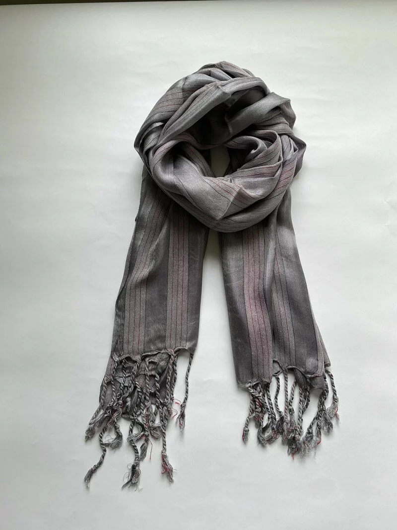 A century-old silk scarf from Turkey | dyed leaves - Image 6